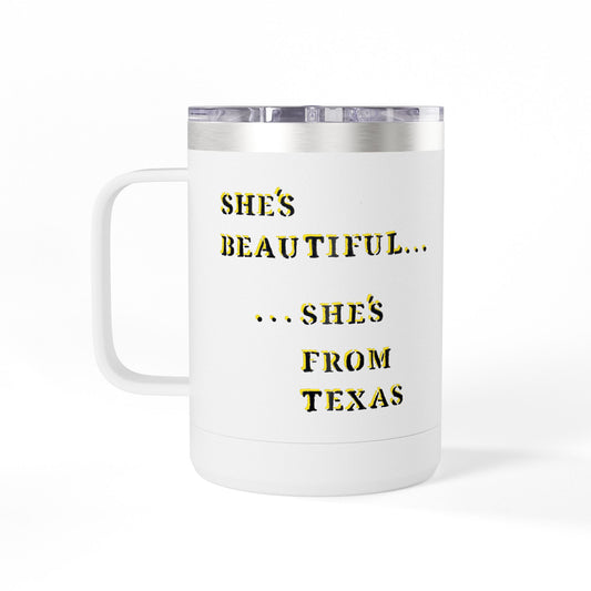 Texas Yellow Rose Coffee Mug Tumbler